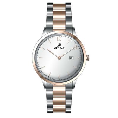 Profile Herren-Armbanduhr aus Edelstahl mit silbernem Zifferblatt und Quarzwerk 50218SPN607