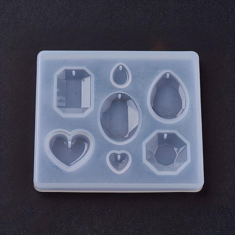 1pcs DIY Pendant Silicone Mold, Resin Casting Mold for UV Resin, Epoxy Resin Jewelry Making, Heart & Oval & Teardrop & Octagon,
