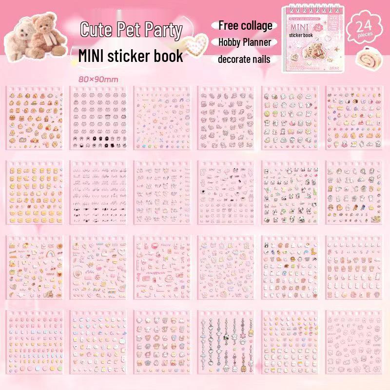 Mini Die-Cut Nail Art Sticker Book - Cute Decorative Stickers