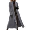 Plus Size Women's European & American Wool Trench Coat - Casual Long Outerwear