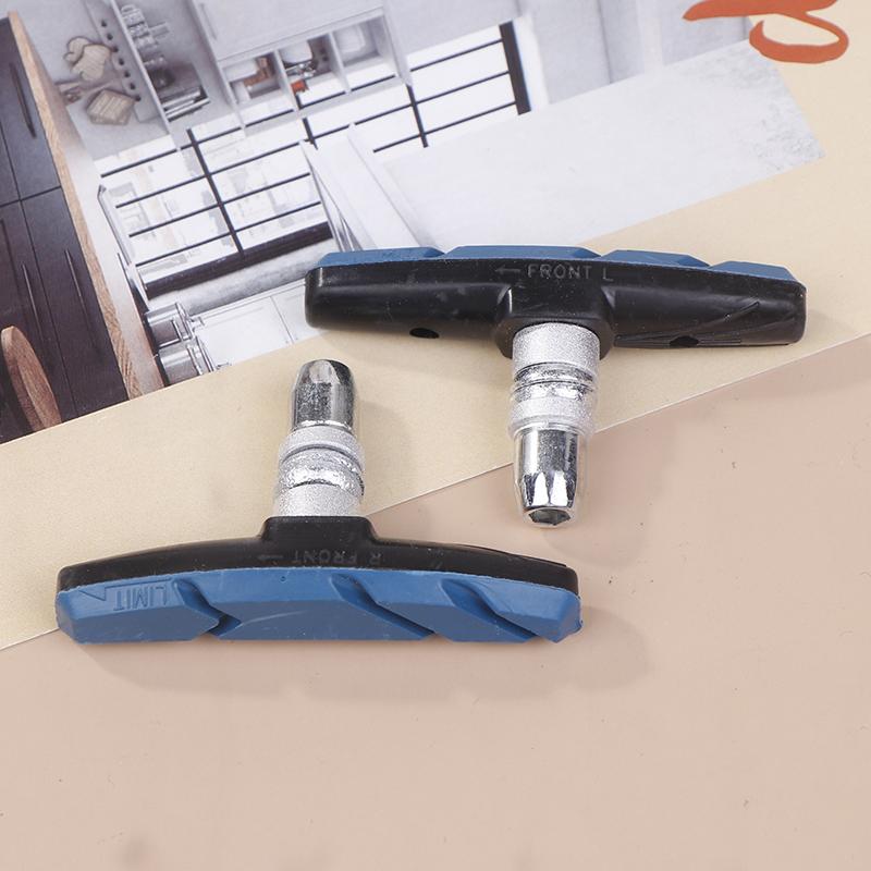 1Pair Bike Brake Pads V-Brake Rubber Road Bike Brake Holder Pads Shoes Blocks Rim Brake Anti-Resistance Cycling Accessories
