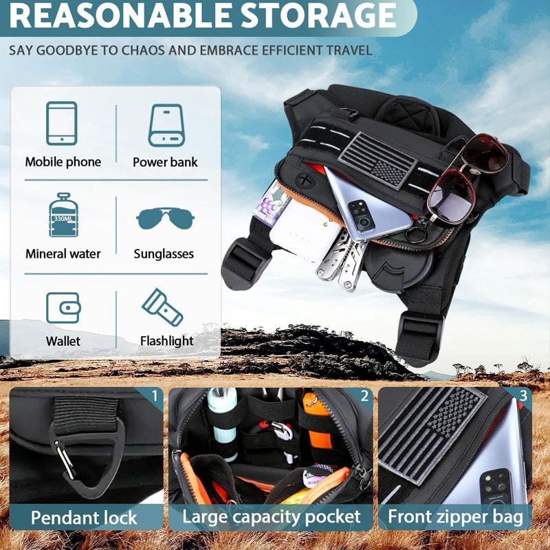 Outdoor Brusttasche für Herren Front Rig Pouch Laufweste Handyhalter Sporttasche Wandern Angeln Molle Camping Rucksack