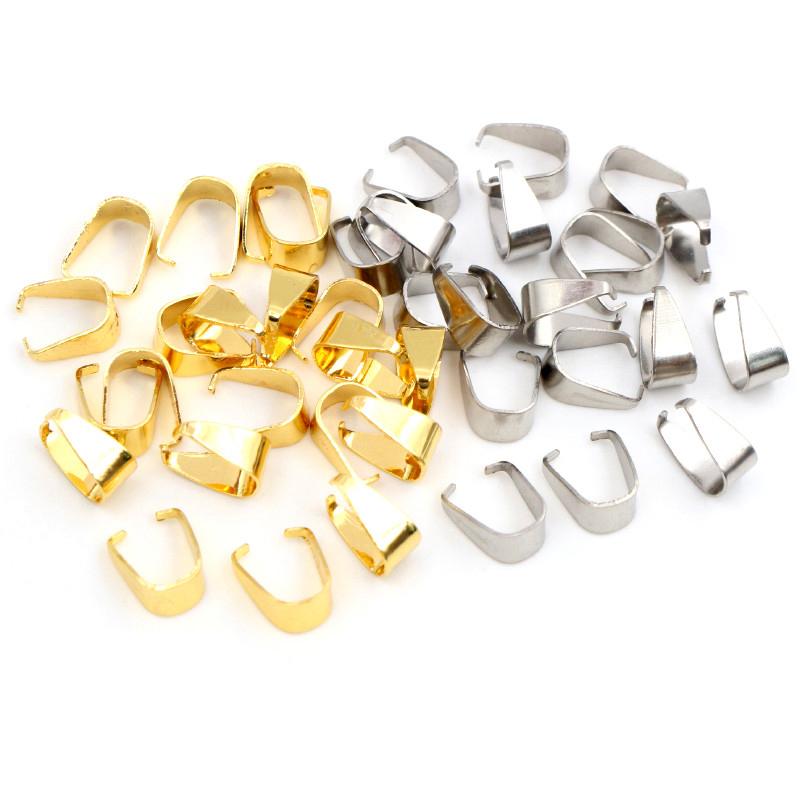 100 stuks Hanger Knoopsluitingen Haakjes Clips Roestvrij Staal Verguld Connector DIY Sieraden Maken Onderdelen
