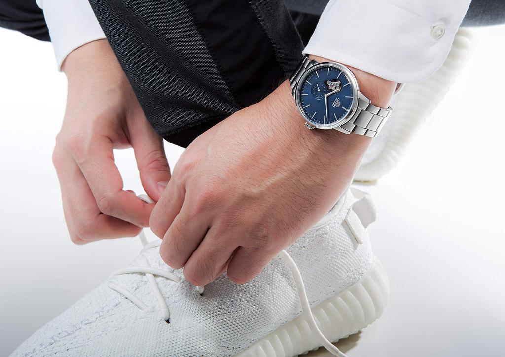 Orient Basic Concept Automatic Watch, Open Heart, RN-AR0101L, Men's, Navy Blue, with Japanese Manufacturer's Warranty
