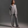 New Fall/Winter Women's Two-Piece Set Polo-Neck Knit Pullover and Wide-Leg Pants