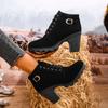 Retro Women Ankle Boots 2024 Hot Plus Size Shoes Female Modern Women's Boots Casual Round Toe Chunky Heels Side Zip Shoes Women