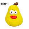Flexible Latex Pet Plaything Squeaky Pear Dog Toy, Chew Small Medium Toys Interactive Fetch Teeth Cleaning Toy for Aggressive Chewers Anxiety Relief