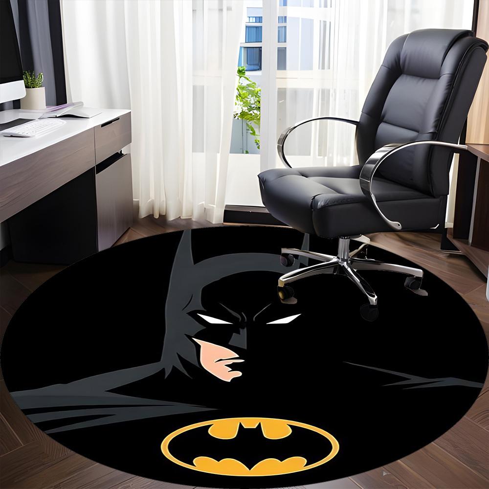 1pc Batman Logo Office Round Area Rug, Under Office Chairs Bedroom Living Room Home Decor, Room Deco, Available in Various Sizes095