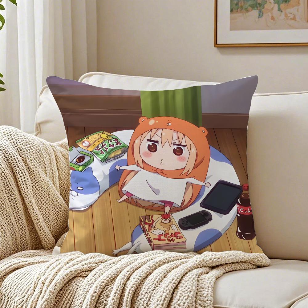 HHimouto Umaruchan Cushion Cover Linen Pillowcase Soft  for Sofa Bed Home Room Decor