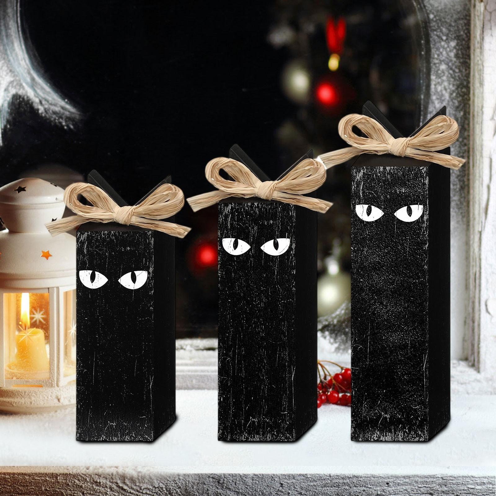 

Halloween Decorations, Wooden Tabletop Ornaments, Festive Party Decorations, Atmosphere Ornaments One Size чёрный