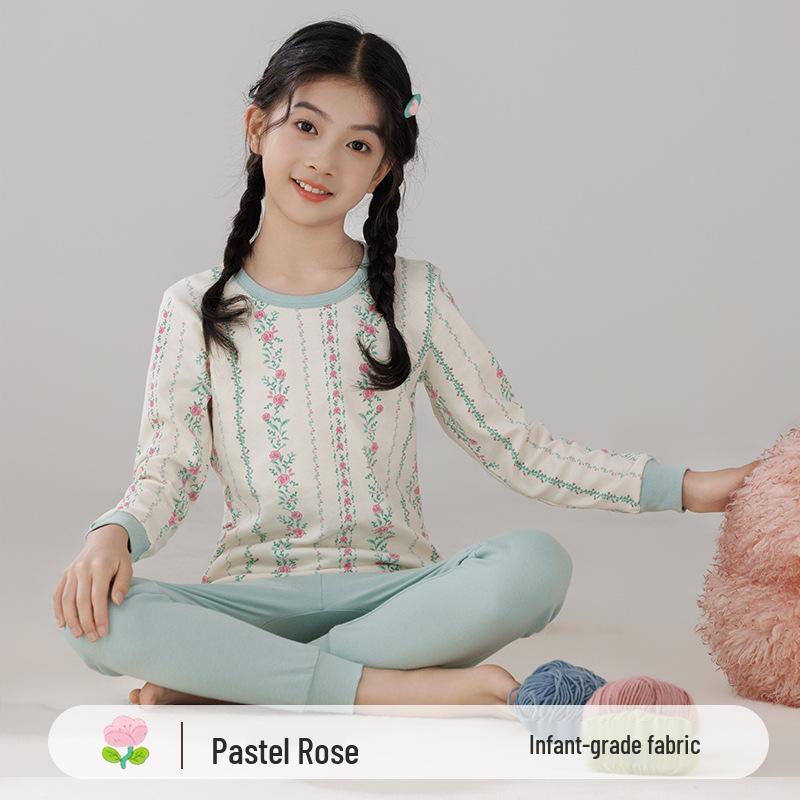 Warme Baumwollpyjamas für Kinder: Mid-Neck Shirts & Hosen für Jungen & Mädchen