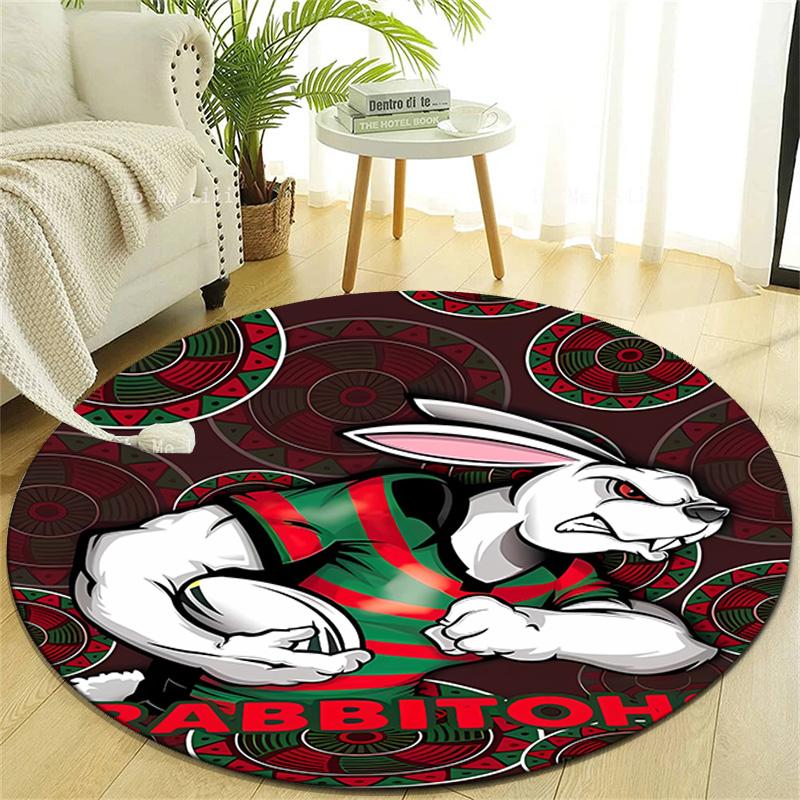 1 ks Fotbalový tým (66) Designový kulatý koberec s potiskem pro ložnici, obývací pokoj, domácí dekoraci, předložky, podložka, protiskluzová podložka, koberec k posteli