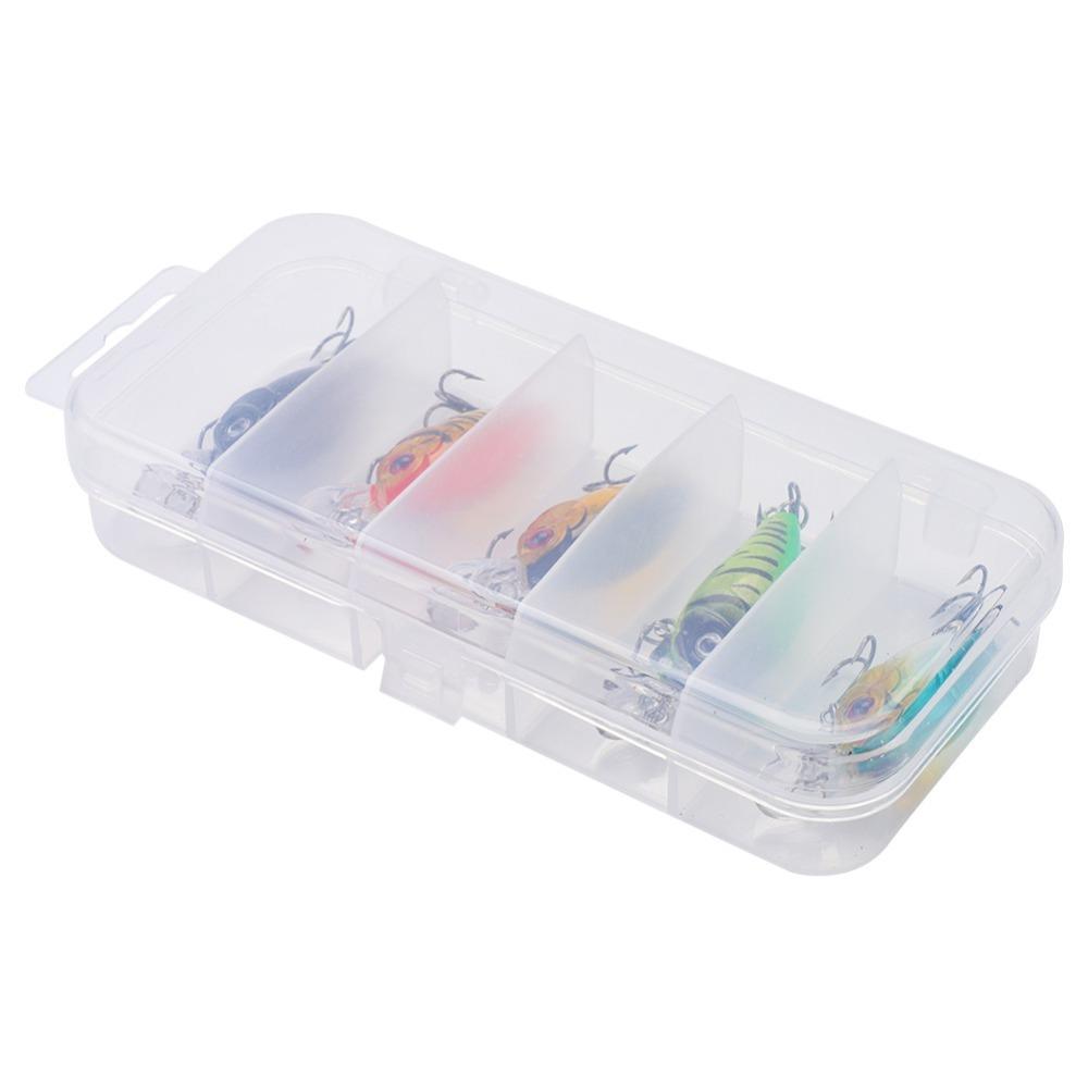 

5PCS 4.5cm 5cm Topwater Fishing Lures ABS Hard Baits Lifelike Artificial Hard Baits Bass Fishing Type1-4.5cm