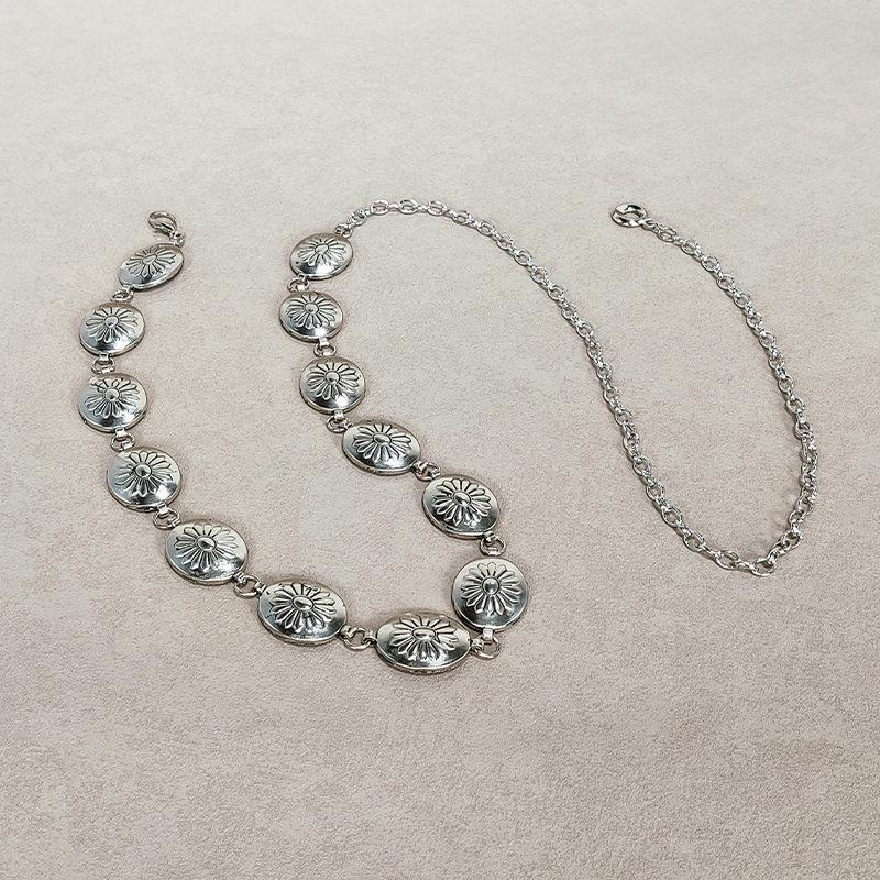 

Женский серебряный пояс-цепочка для платьев и свитеров