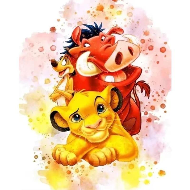 Walt Disney The Lion King Movie Poster Print Watercolor Simba Hakuna Matata Canvas Painting Wall Art Cartoon Animals Home Decor