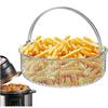 Air Fryer Mesh Basket Stainless Steel Air Fryer Steamer Basket With Handle Metal Air Fryer Crisper Basket For Home Kitchen
