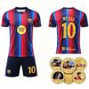 26-27 Barça Heimtrikot Nr. 10 Messi Fußballtrikot Kinderkleidung Erwachsenen Set Größe 16-2XL mit exklusivem Zubehör
