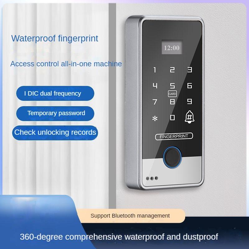 Venkovní vodotěsný systém kontroly přístupu s otiskem prstu, heslo, IDIC, duální pásmo, Bluetooth