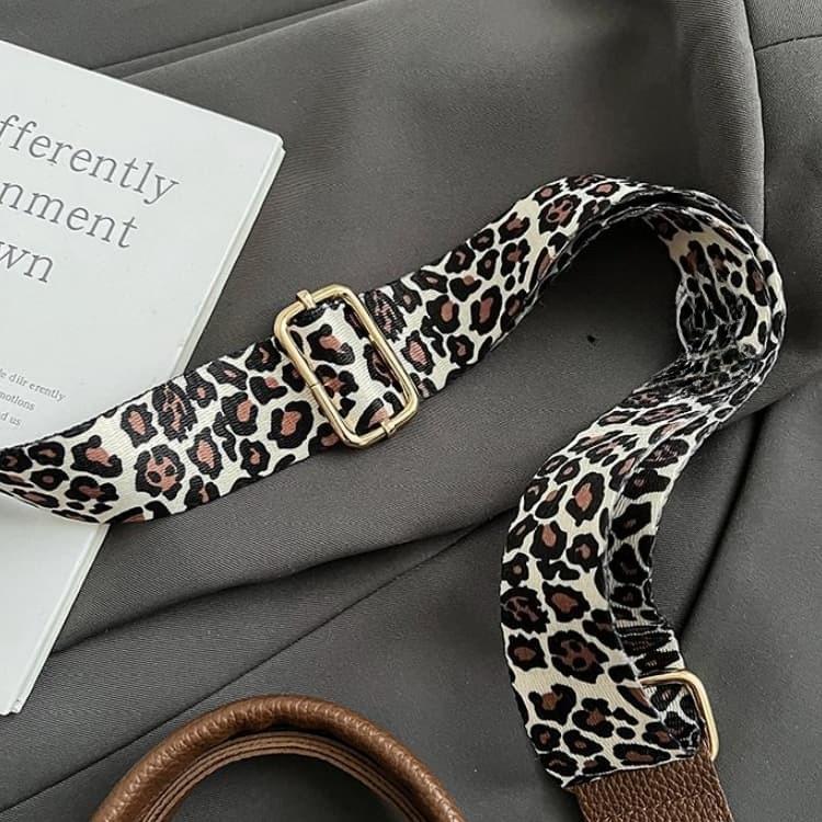 Leopard print woven portable small square bag women's messenger bag