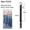 5Pcs Jigsaw Blades Set T-Shaft HCS Assorted Jig Saw Blades for Wood Plastic Metal Cutting Tool T144D T244D T111C T127D T118A