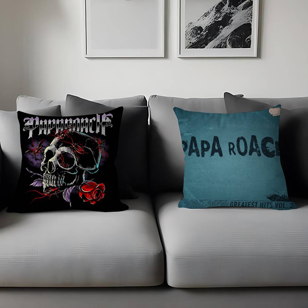P-Papa Roach Musik Konst Kuddfodral Tecknad Gåva Kuddfodral Sovrum Hem Soffa Stol Sits Dekor Kuddöverdrag