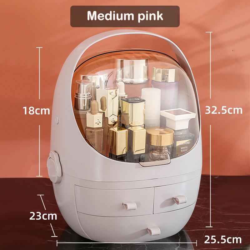 

Multifunctional Dustproof Cosmetics Storage Box Space Capsule Cosmetic Case Transparent Skincare Shelves Dust Belt Handle