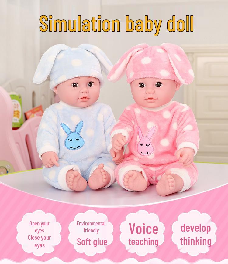 Sound-Activated Silicone Reborn Baby Doll - Soft, Smart Early Education Toy for Girls