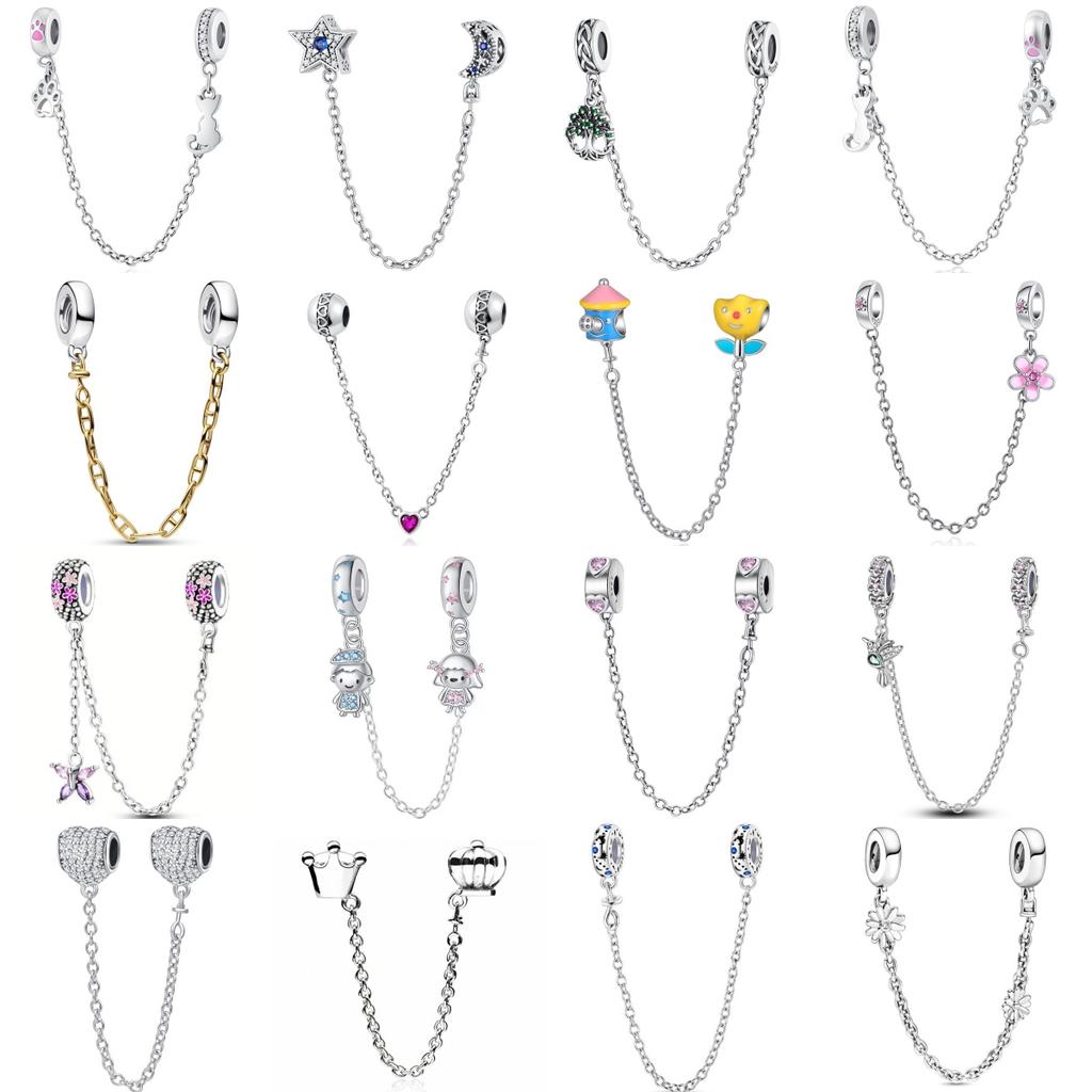 New Daisy Flower Hummingbird Boy And Girl Copper Safety Chain Fit For Original Bracelet Diy Boutique Women'S Jewelry