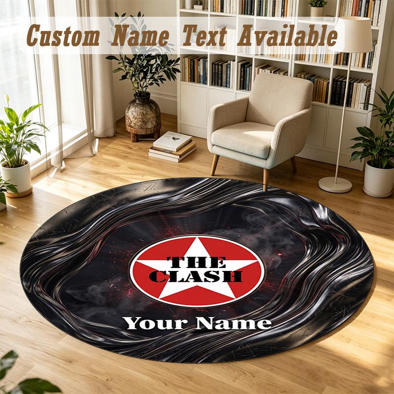 Round Rug Custom NameThe Cure Pattern Non Slip Carpet Home Floor Decor