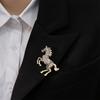 Luxury Zodiac Animal Lapel Pins Classic Metal Badge Pin Vintage Rhinestone Horse Brooches  Friends