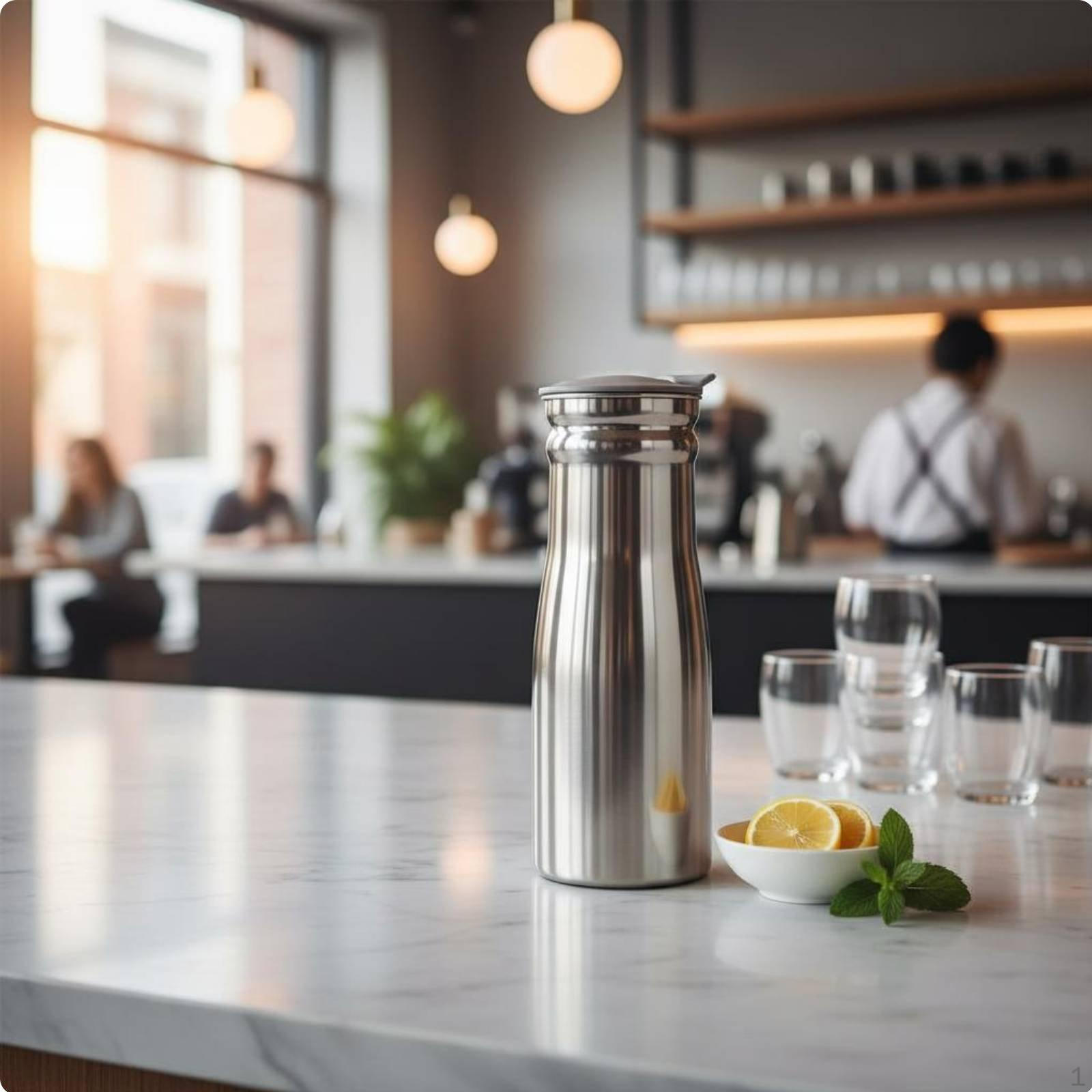 Stainless Metal Beverage Jug HeatResistant Steel Pitcher Shatterproof Tea Water Carafe for 1000ML