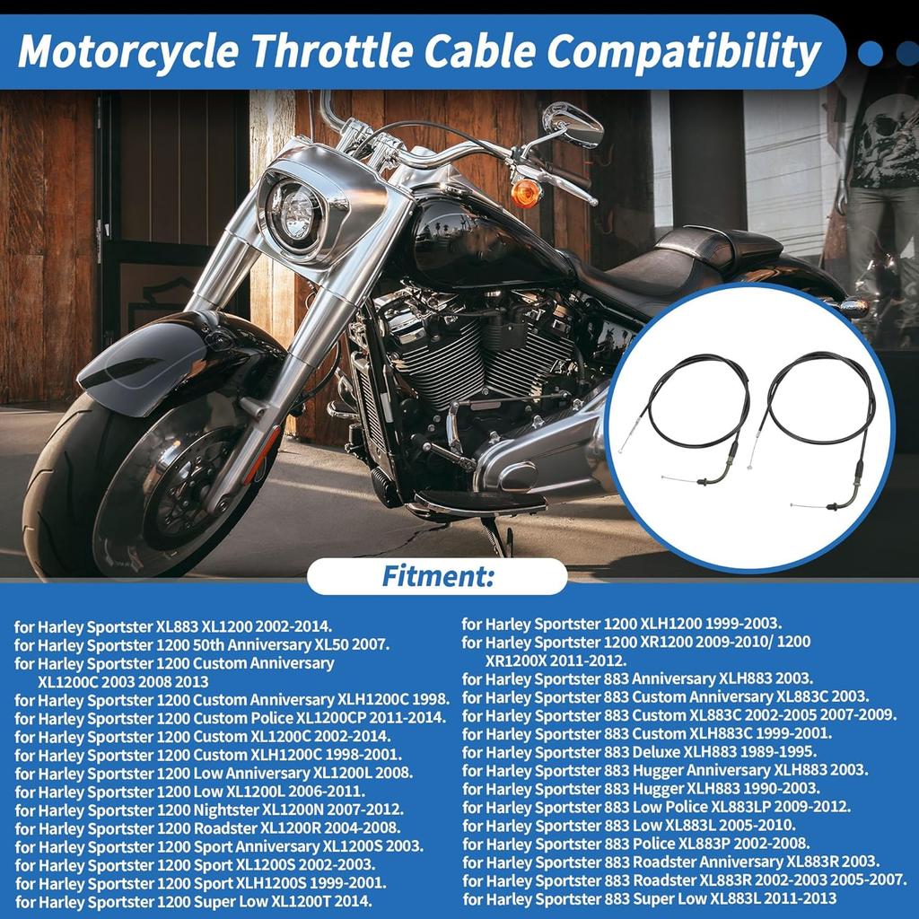 110cm Motorcycle Throttle Cable No.8831200 Throttle Control Cable for Harley Sportster XL883 XL1200 2002-2014