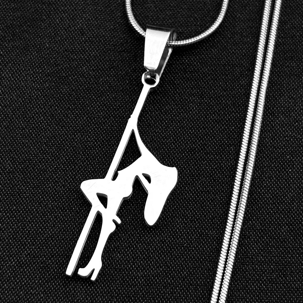 Pole Dance Girls Musical Chain Women Men Stainless Steel Gold Color Art Lover Rhythmic Gymnastics Pendant Necklace Jewelry Gifts