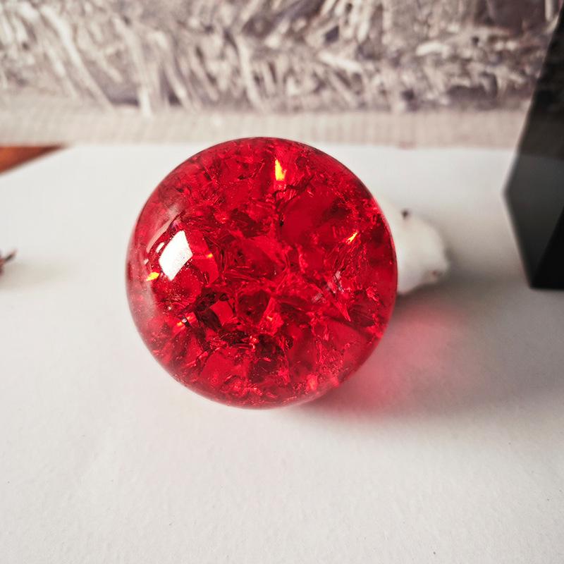 5CM Non-Fading True Color Ice Crackle Crystal Ball - Feng Shui Pond Rotating Water Feature Accessory