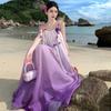 Stunning Gradient Floral Camisole Dress, Perfect for Beach Photoshoots and Vacation Travel