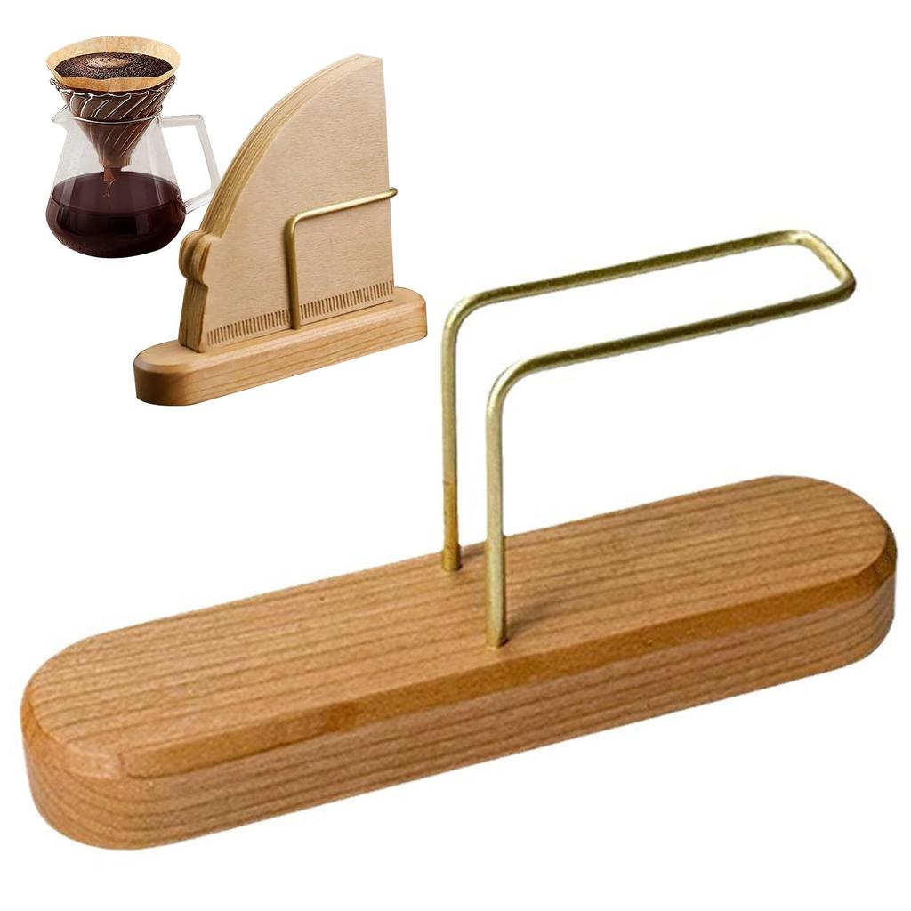Compact Wooden Coffee Filter Holder, Stand for Coffee Equipment, Paper, Organization, and Storage, Space-saving (light Color)
