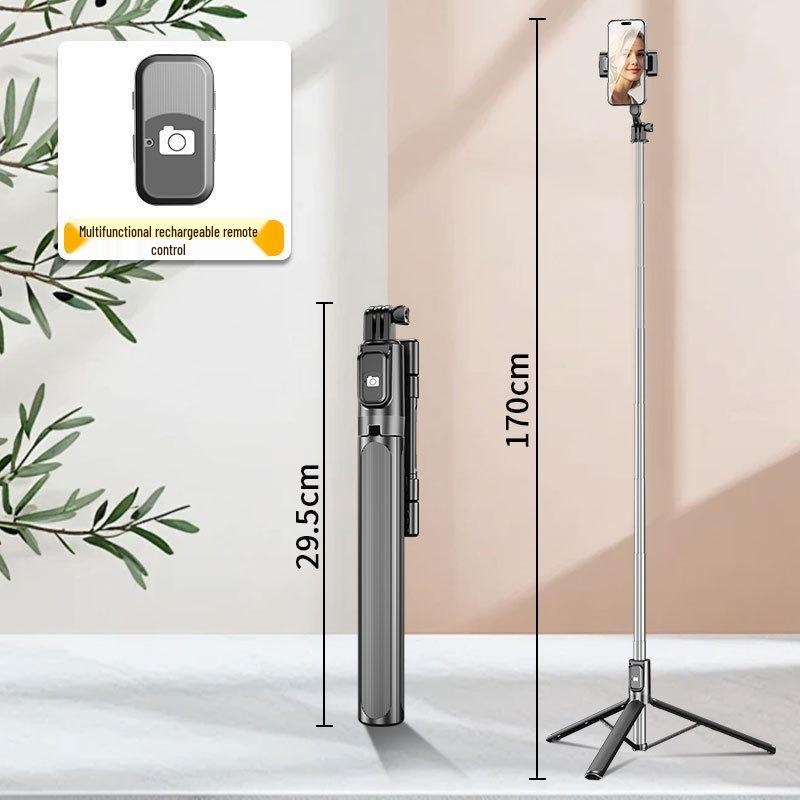 QQE Compact Bluetooth Selfie Stick with 360° Rotation and Adjustable Phone Holder for Horizontal & Vertical Shooting
