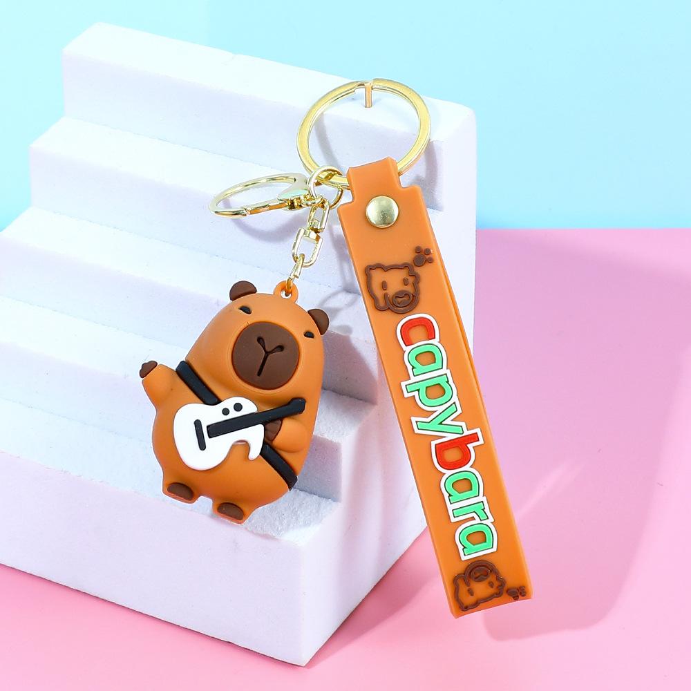 Creative Cute Capybara Keychains For Car Keychain Anime Cartoon Capibala Pendant Women Doll Keyring Charm Holiday Gifts Jewelry