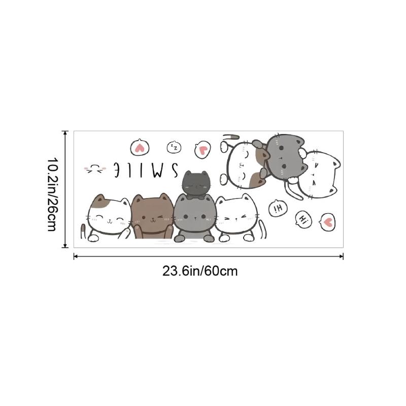 1Pc Furniture Cartoon Cute Cat Wall Stickers For Door Home Decor Accessories Living Room Kids Room Decoration Wall Decal