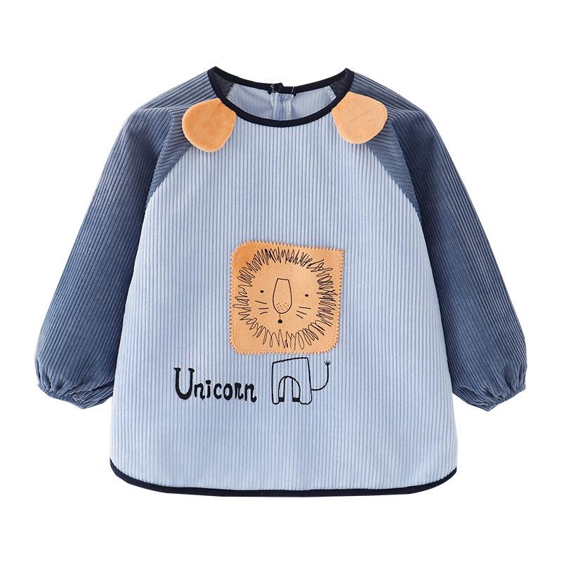 Waterproof Baby Long Sleeve Bib Apron Anti-dirty Toddler Eating Reverse Wear Smock Kids Feeding Coverall for Boys Girls Autumn Winter