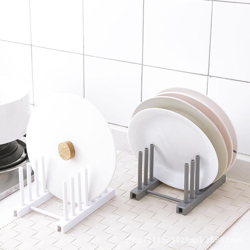 Multifunctional Plastic Kitchen Drain Rack for Bowls and Plates - Cabinet Storage Organizer