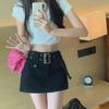 Women's High Waist Denim Skirt Shorts: Slim Fit, Retro Style for Spring & Summer 2022