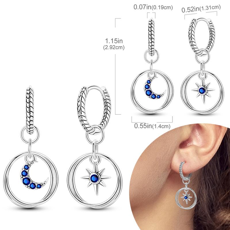 Women Earring 925 Silver Hoop Earrings Love Heart Butterfly Drop Earring Stud For Women Girls Party Jewelry Gifts