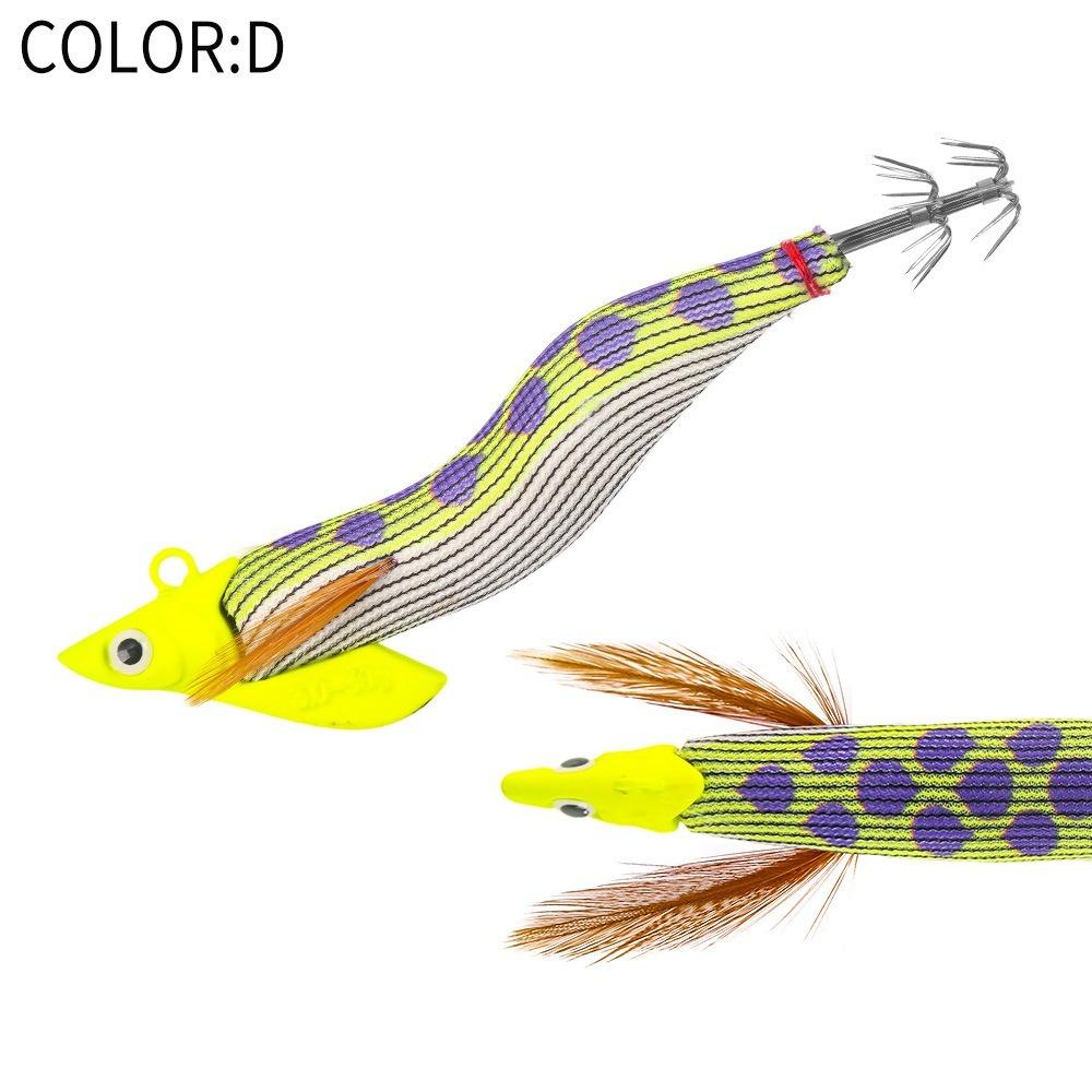 Egi 3.0 Hook Artificial Lures Sycamore Wooden Slow Sinking Jigging Lures  Deep Water
