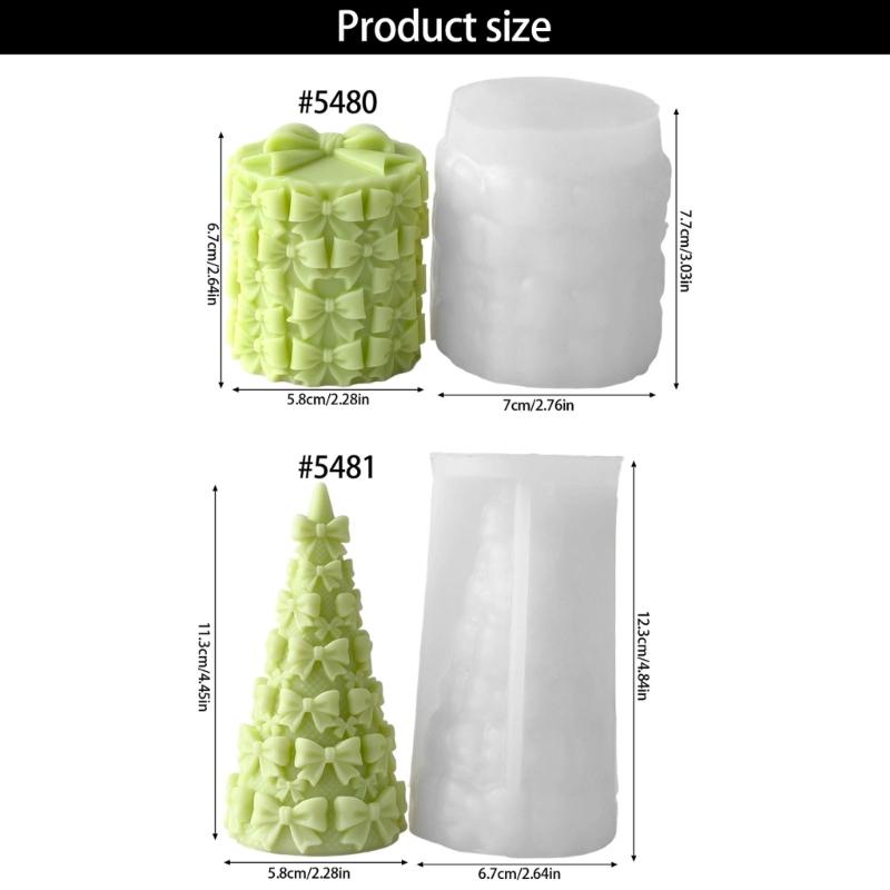 Bowknot Christmas Tree Silicone Mould For Aromatherapys Making And Handcraft Gift Festival Season Projects