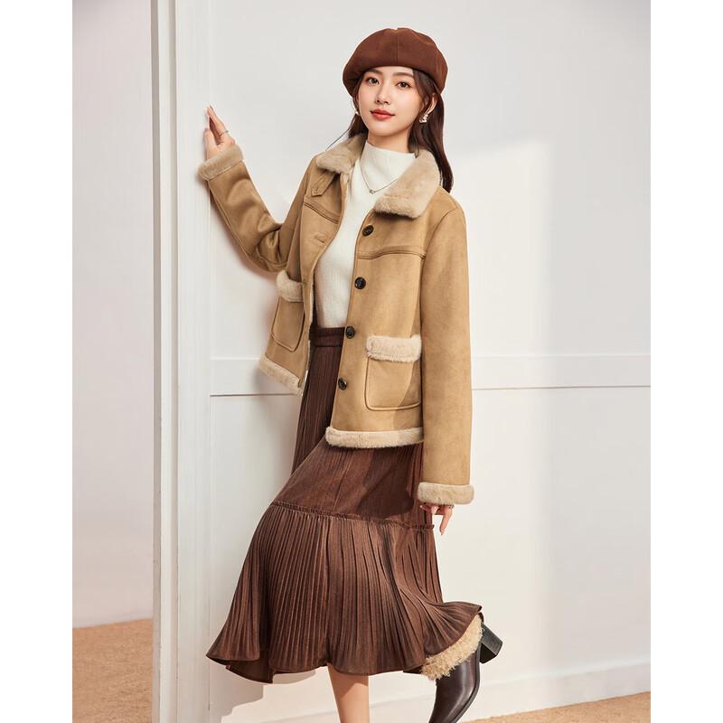 IEF French Retro Velvet-Lined Suede Jacket