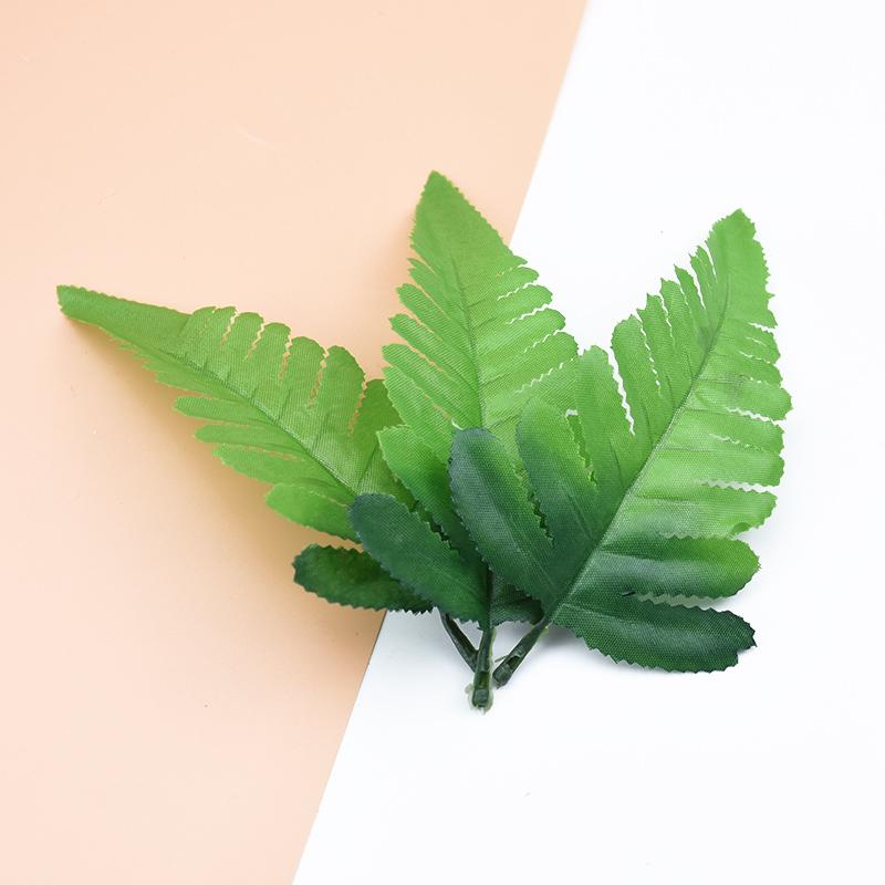 10PCS DIY Decorative Flowers Wreaths Wedding Home Decor Accessories Artificial Plants Silk Leaf Gifts Box Fake Leaves Needlework