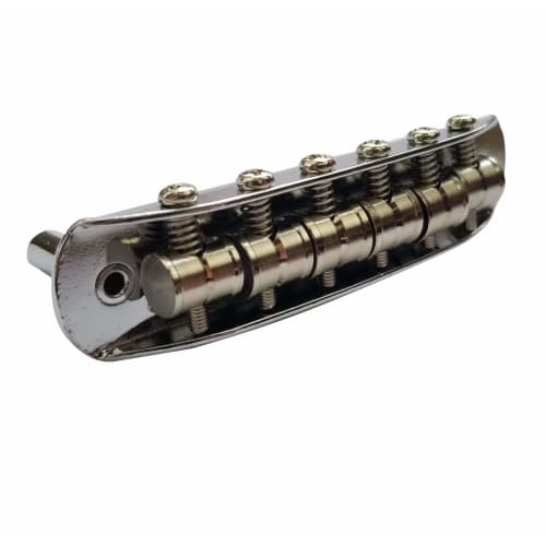 Long Beach Music Mustang Bridge with Oversized Saddles, Fits Fender Jaguar or Jazzmaster - Chrome