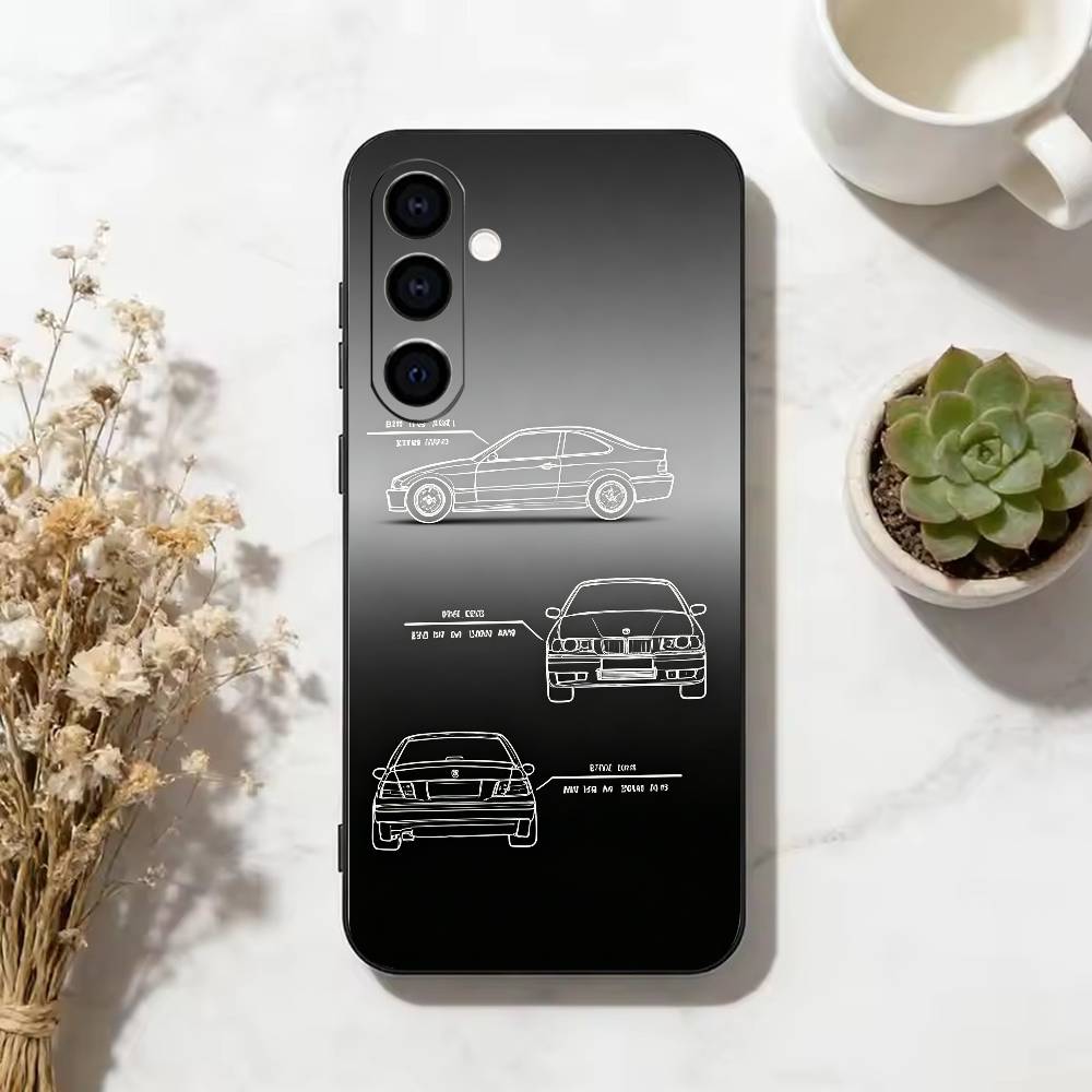 M3 E36  Power Oldtimer Car  Phone Case For Samsung Galaxy A73,A72,A71,A70,A53,A52,A51,Soft Silicone Black Cover Samsung a73 5g