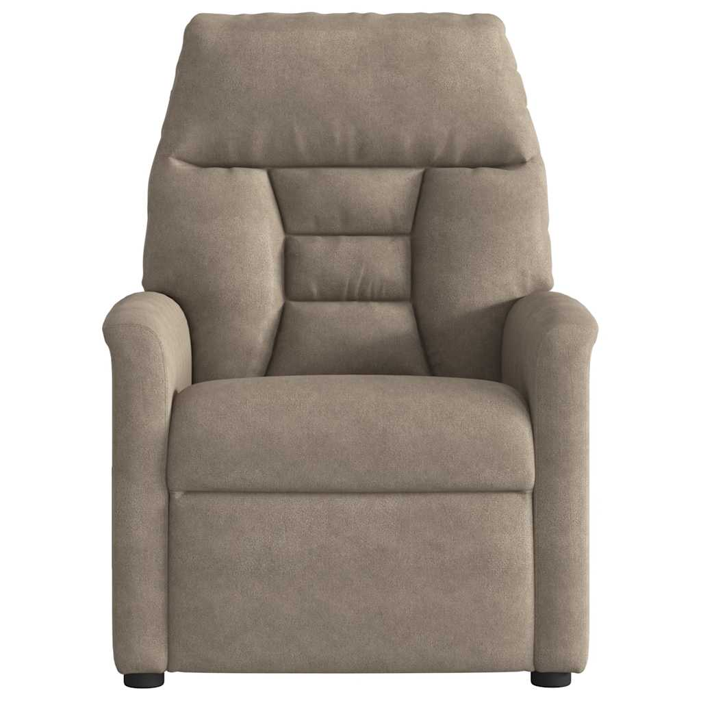 Electric Recliner Chair with Lift Assist Taupe Microfiber Fabric